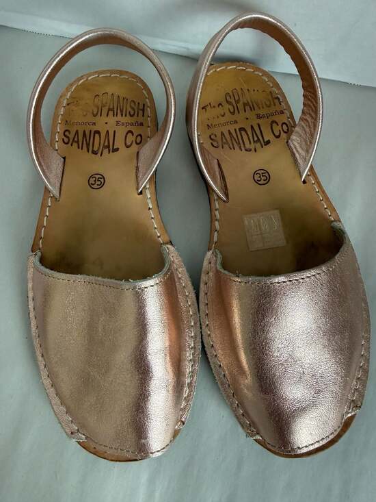 The Spanish Sandal Co. Shoes - The Spanish Sandal Co. Women's Metallic Rose Gold Avarca Sandals